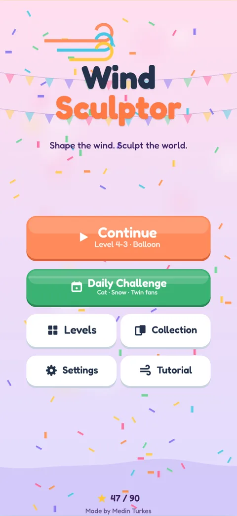 Main menu with the Daily Challenge